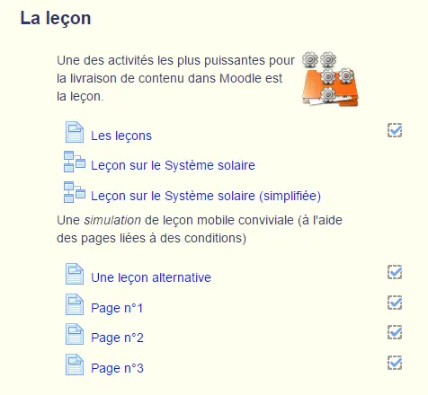 leçons sur Moodle